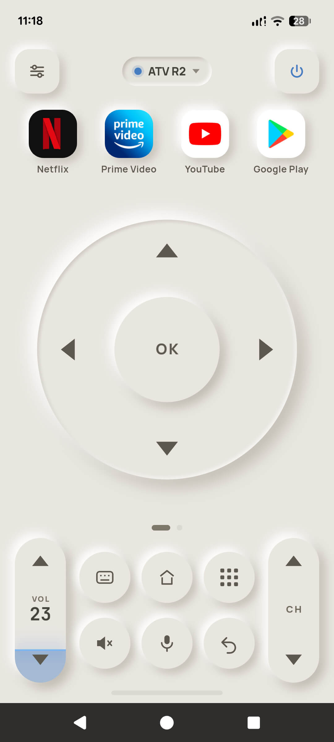 The same TV Remote D-pad in light theme